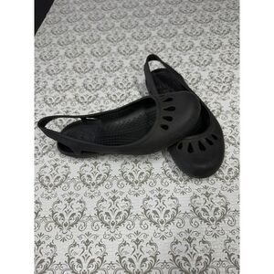 Crocs Mary Jane Kadee Slingback Work Flats‎ Ballerina Slip on Shoes W 6 Black